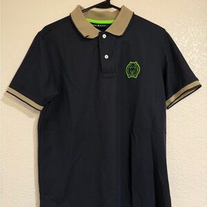 Psycho Bunny Blue Polo Shirt with Tan Accents